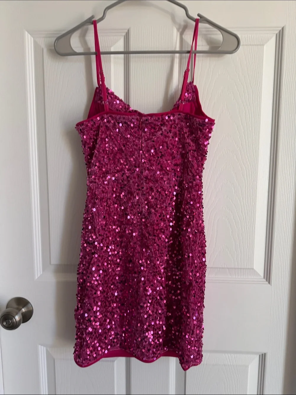 Lulu's Fuchsia Sequin Mini Dress - Picture 3 of 5